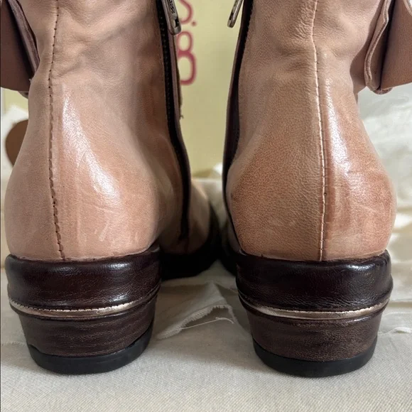 A.S. 98 Pink Marilyn Leather Irwin Boot Ankle Wraps Buckle EU 38 US 8 - Picture 4 of 10